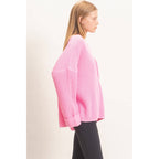 Ribbed Knit Patch Pocket Sweater