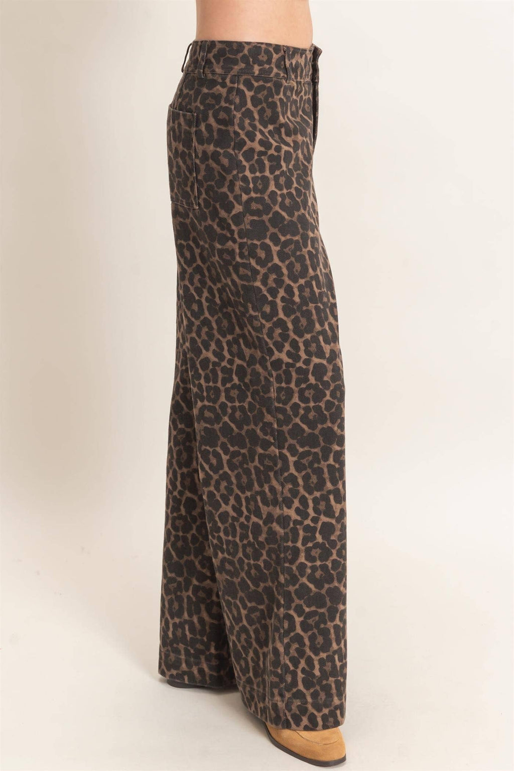 Leopard Print Wide-leg Pants