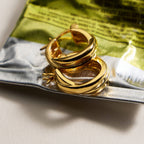 Gold-Dipped Chunky Huggies Earrings
