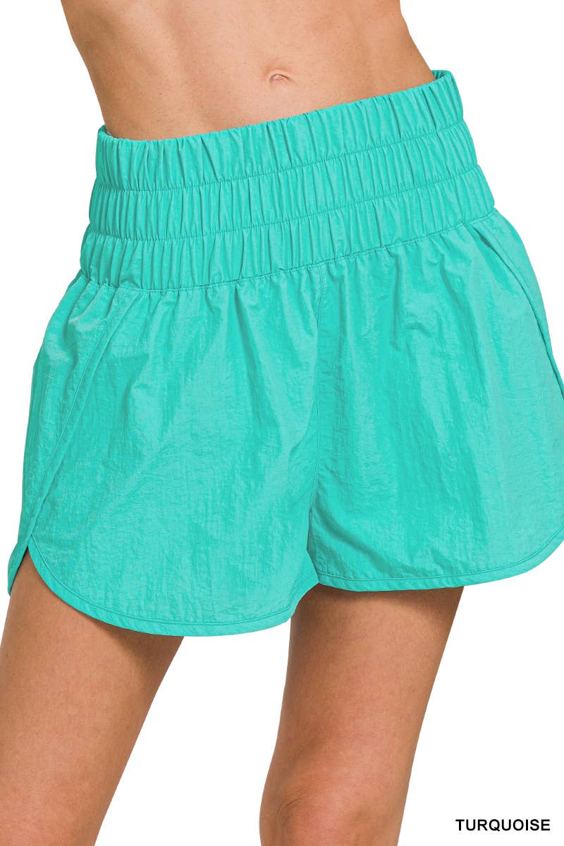 ,.SI-23325 Track shorts w/ back pocket & brief lining