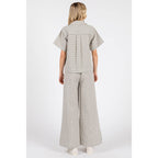 MINI CHECKERED PRINT BUTTONED SHIRT AND PANTS SET