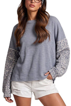 Contrast Print Sleeve Thermal Top