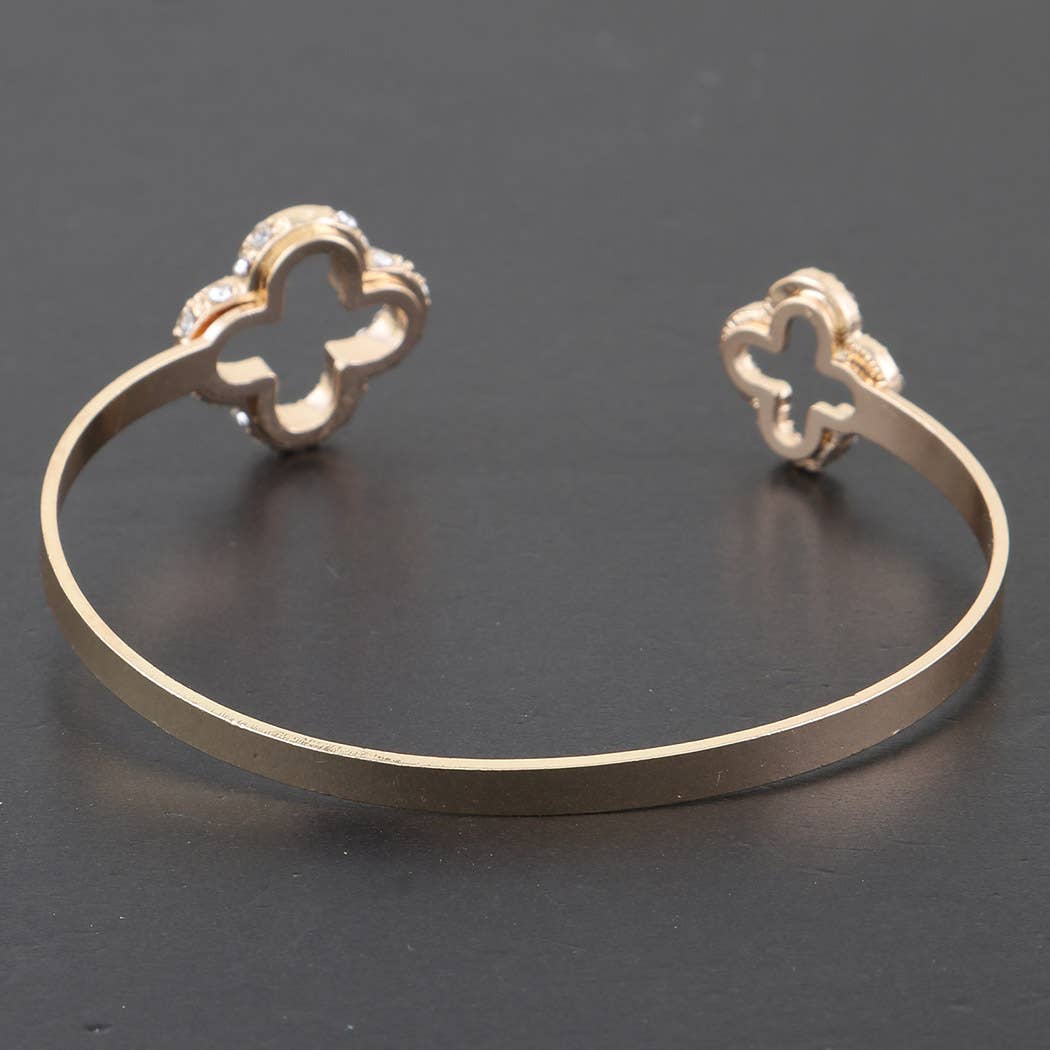 Bejeweled Open Clover Bracelet