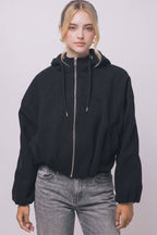 Boiled Hooded Bomber Jacket w/ Side Pockets